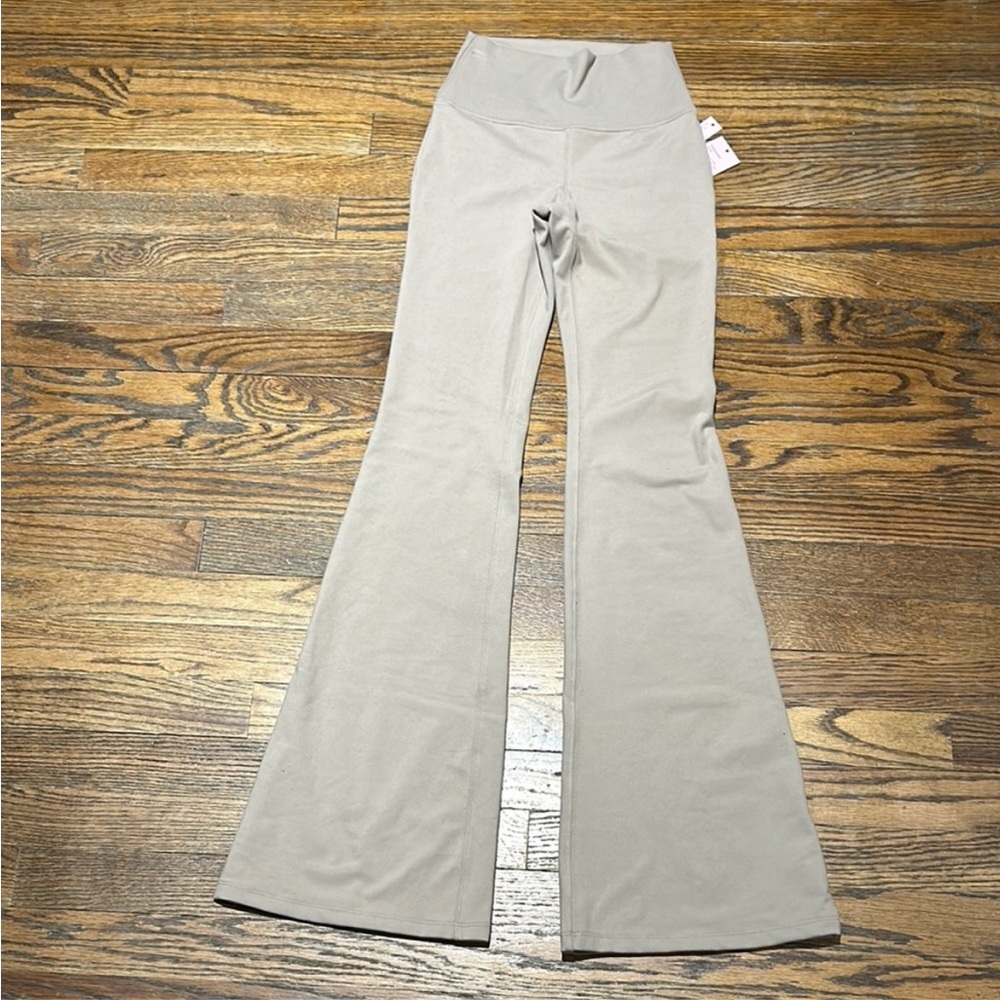 Beige Flared Yoga Pants